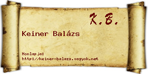 Keiner Balázs névjegykártya